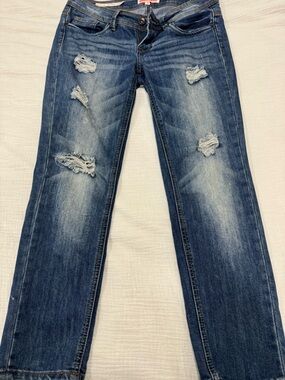 Dollhouse Distressed Ripped Blue Jeans Women's Size Large